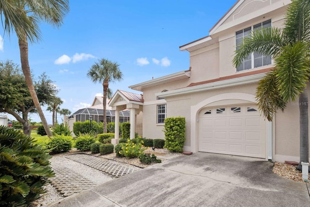 view of front of home with a garage