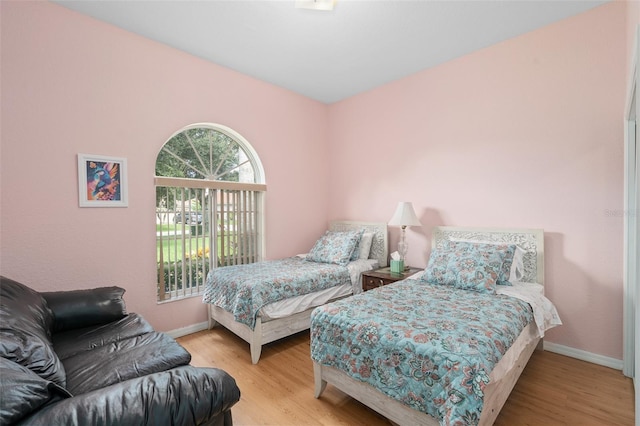 bedroom featuring light hardwood / wood-style flooring