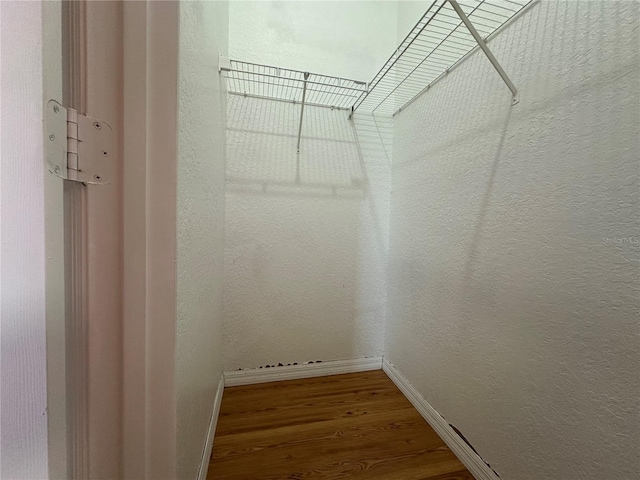 spacious closet featuring hardwood / wood-style floors