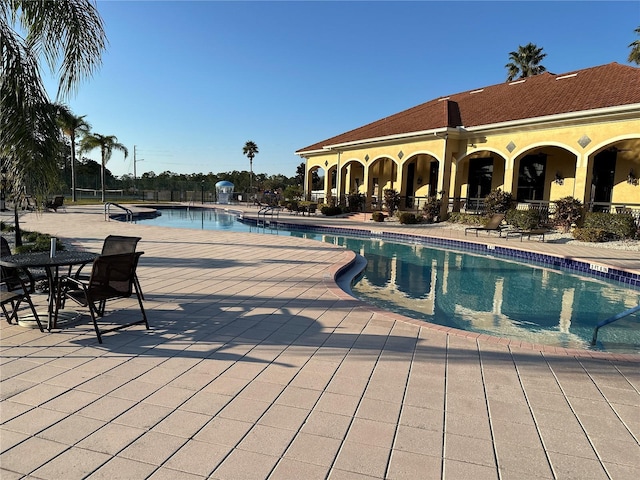 view of pool featuring a patio area