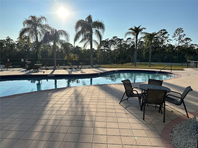 view of pool featuring a patio