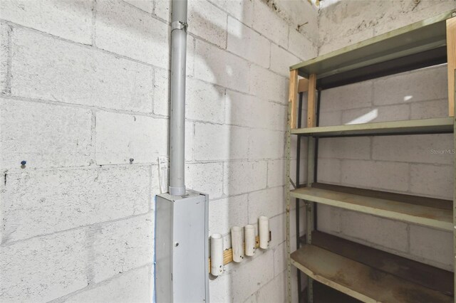 detailed view of concrete block siding