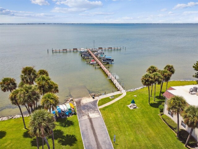 aerial view of a large body of water