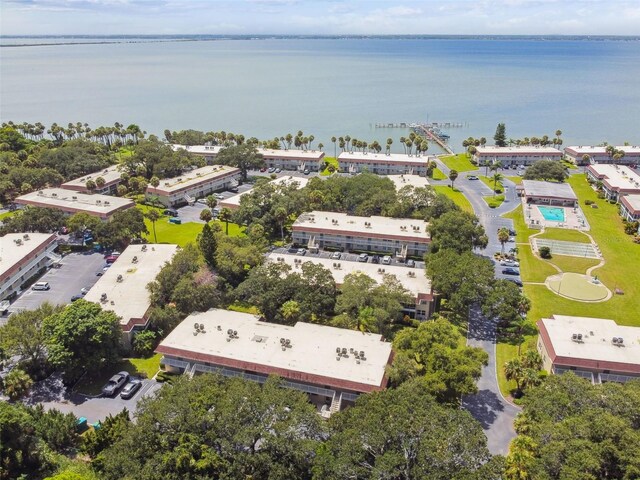 drone / aerial view of a nearby body of water