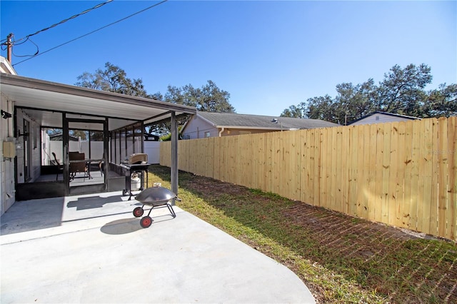 view of yard with a patio