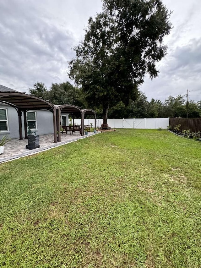 view of yard with a patio