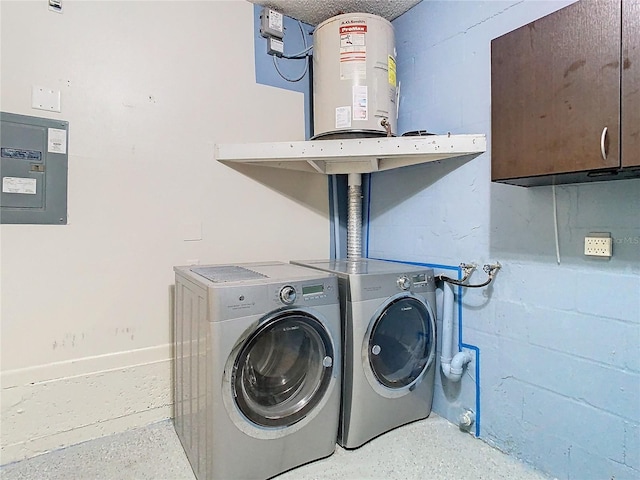 laundry room with electric panel and independent washer and dryer