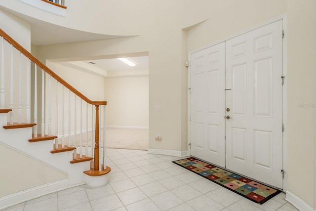 view of tiled foyer