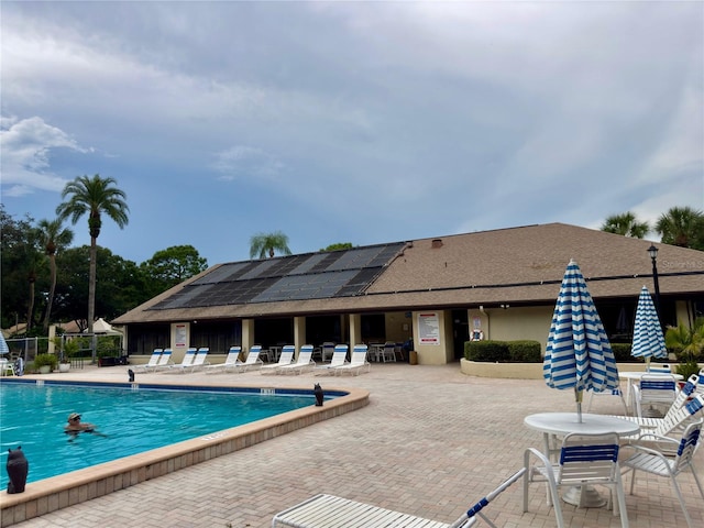 view of pool featuring a patio