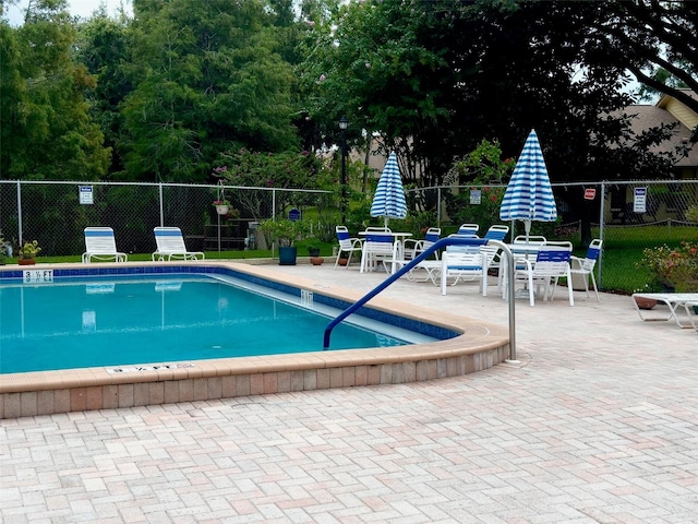 view of pool with a patio area