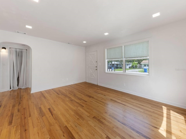 empty room featuring light wood-type flooring