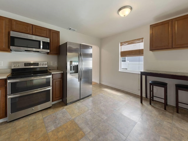 kitchen with appliances with stainless steel finishes