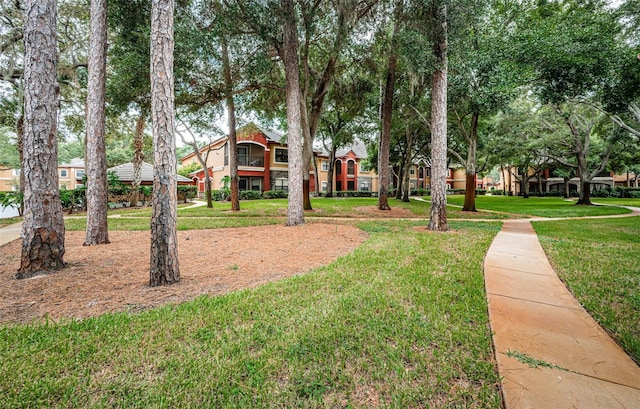 view of home's community with a yard