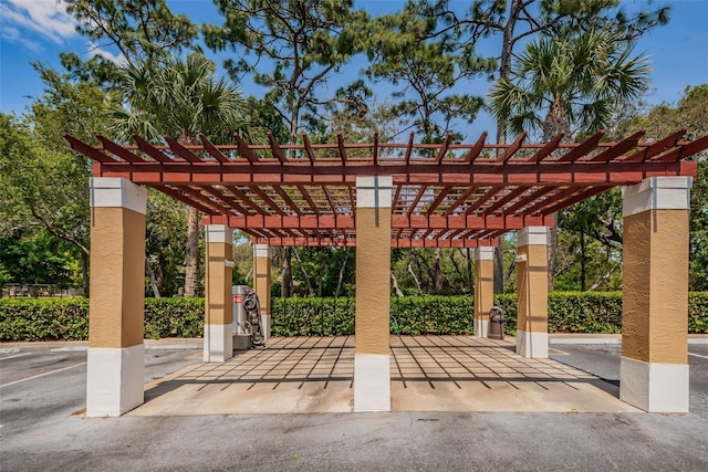 surrounding community with a pergola