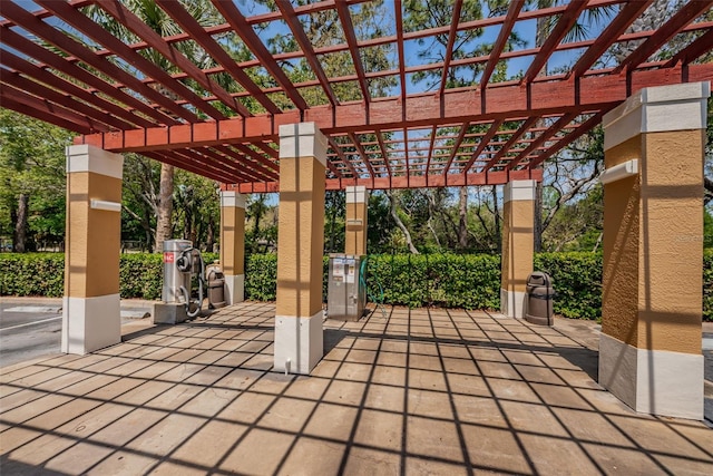 view of patio with a pergola