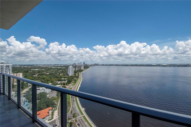 balcony with a water view