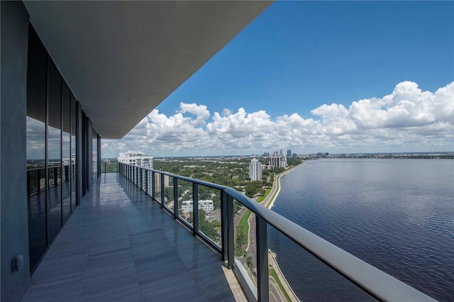 balcony with a water view