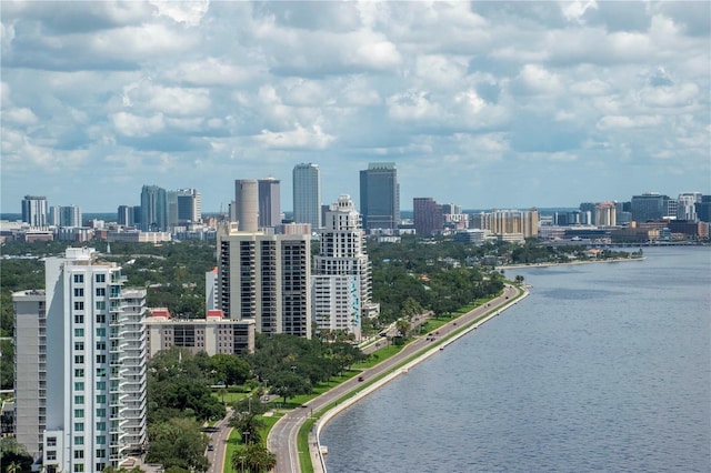 view of city featuring a water view