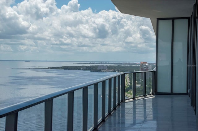 balcony with a water view