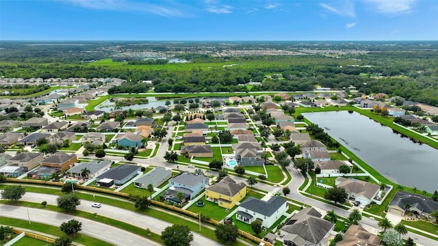 10820 Carloway Hills Dr, Wimauma, FL 33598 - birds eye view of property with a water view and a residential view
