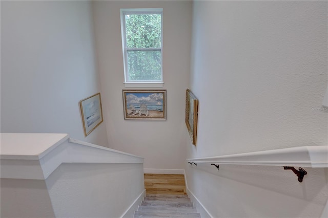 2860 14th Ave N, Saint Petersburg, FL 33713 - stairs featuring baseboards and wood finished floors