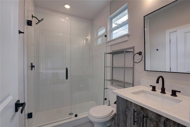 2860 14th Ave N, Saint Petersburg, FL 33713 - bathroom featuring toilet, vanity, and a stall shower