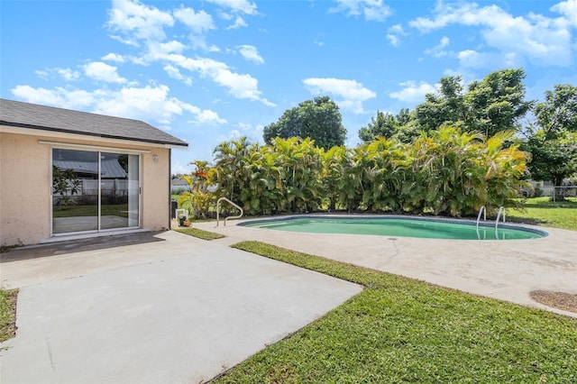 view of pool featuring a patio