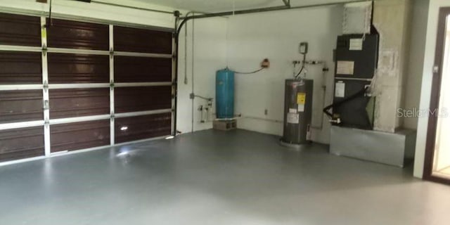 garage with water heater