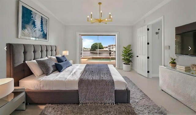 1233 Acappella Ln, Apollo Beach, FL 33572 - bedroom with a chandelier and ornamental molding