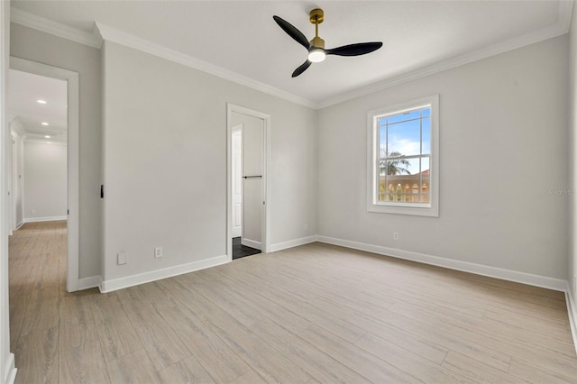 1233 Acappella Ln, Apollo Beach, FL 33572 - unfurnished bedroom with wood finished floors, crown molding, ceiling fan, and recessed lighting