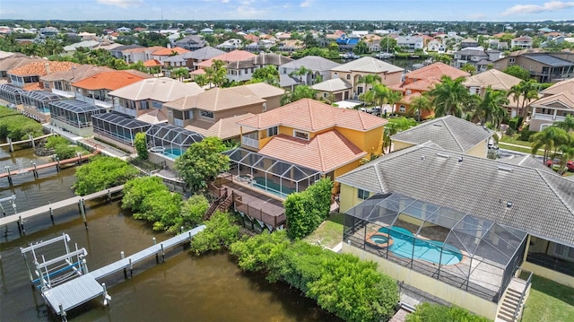1233 Acappella Ln, Apollo Beach, FL 33572 - aerial view of residential area featuring a large body of water