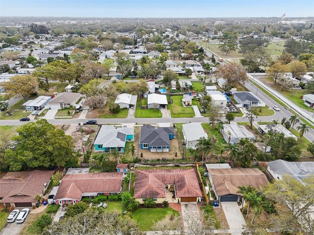 drone / aerial view with a residential view