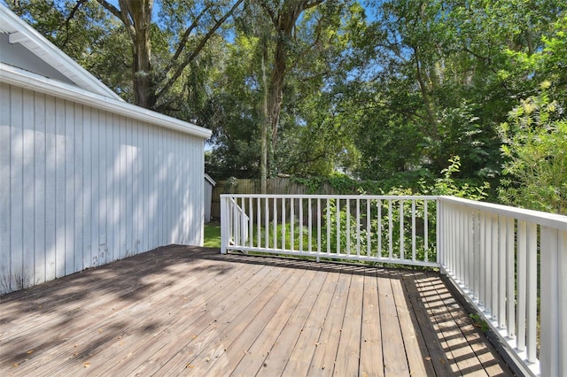 deck featuring fence