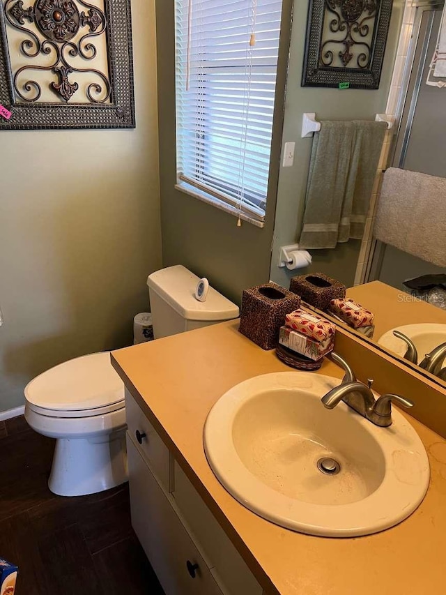 bathroom featuring toilet and vanity