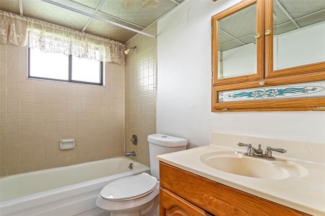 full bath featuring vanity,  shower combination, and toilet