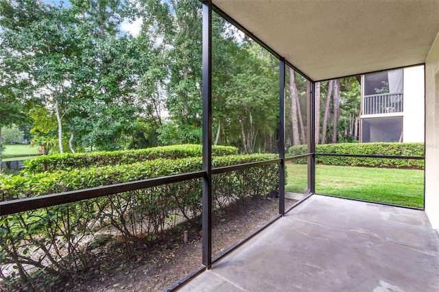 view of unfurnished sunroom