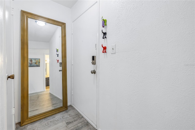 hall featuring light hardwood / wood-style floors