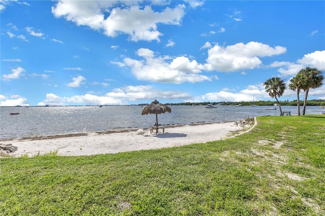 water view featuring a beach view