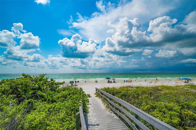 property view of water with a view of the beach