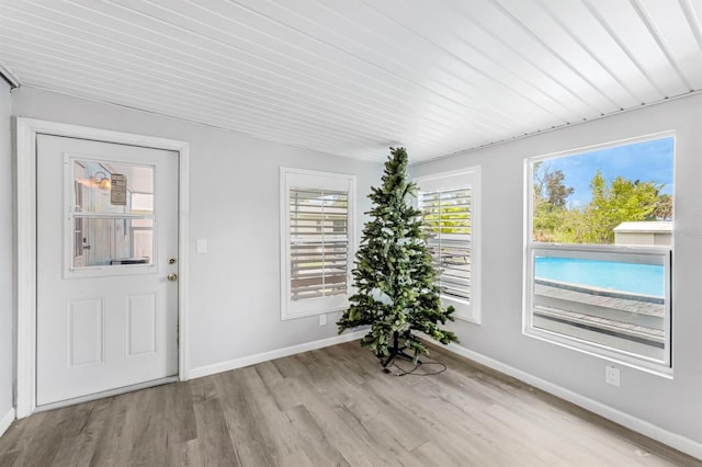 entryway with light wood-type flooring