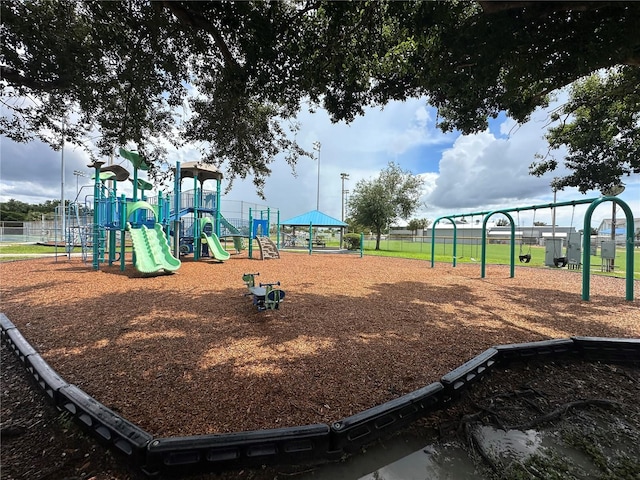 view of playground featuring a gazebo