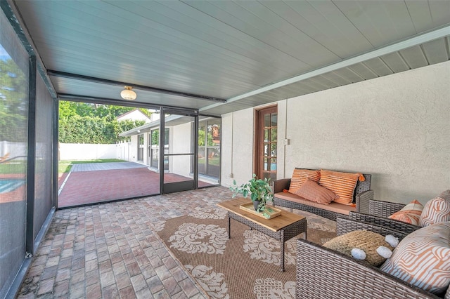 view of sunroom