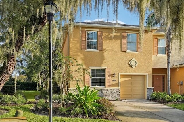 view of front of home featuring a garage