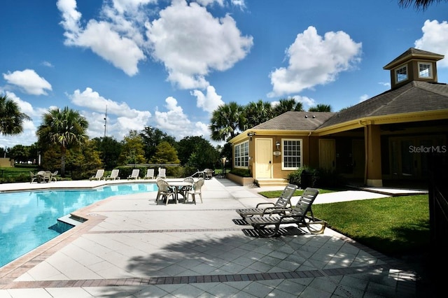 view of pool featuring a patio area