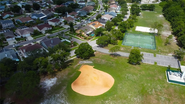 aerial view with a residential view