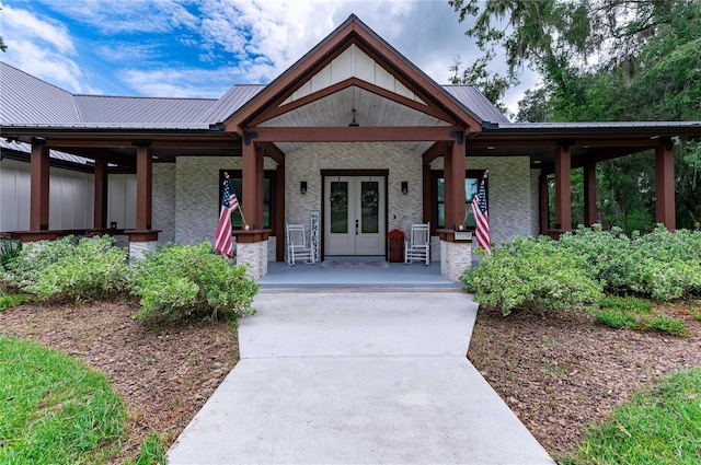 view of front facade featuring covered porch