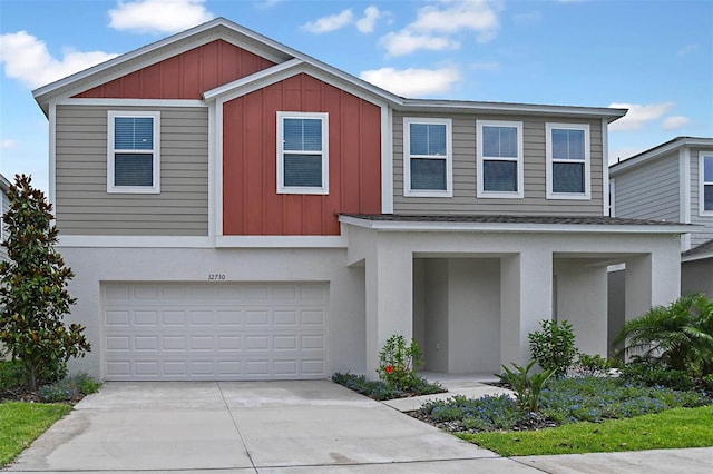 view of front of home featuring a garage