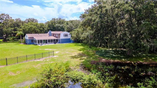 exterior space featuring a water view