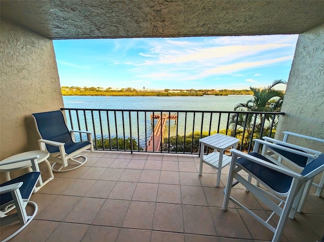 balcony with a water view