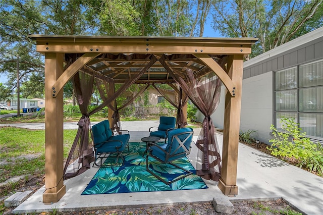 view of patio / terrace with a gazebo